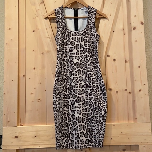 Bar III Racer Back Bodycon Dress Leopard Print Size Extra Small XS - Picture 1 of 7